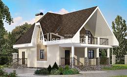 125-001-Л Проект двухэтажного дома с мансардой, доступный загородный дом из теплоблока Калининград, House Expert