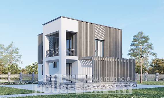 150-017-П Проект двухэтажного дома, простой загородный дом из газобетона, Советск