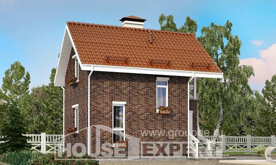 045-001-Л Проект двухэтажного дома мансардный этаж, компактный дом из теплоблока Советск, House Expert