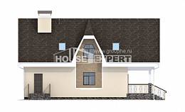 125-001-Л Проект двухэтажного дома с мансардным этажом, скромный загородный дом из бризолита Советск, House Expert