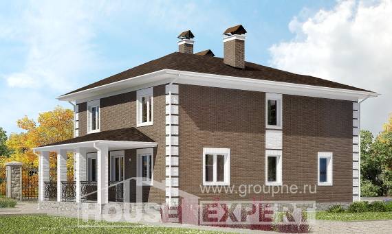 185-002-П Проект двухэтажного дома, скромный загородный дом из теплоблока Советск, House Expert