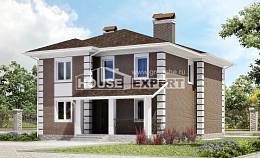 185-002-П Проект двухэтажного дома, доступный загородный дом из пеноблока Калининград, House Expert