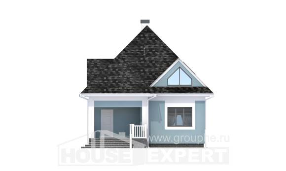 110-001-Л Проект двухэтажного дома мансардный этаж, бюджетный домик из пеноблока Калининград, House Expert