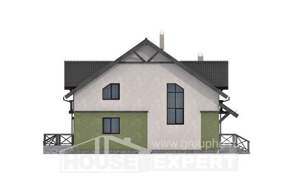 120-003-П Проект двухэтажного дома мансардой, недорогой загородный дом из теплоблока Советск, House Expert