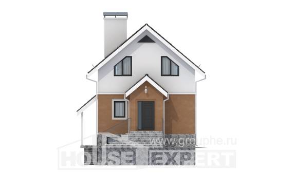 100-005-Л Проект трехэтажного дома с мансардным этажом, простой загородный дом из твинблока Советск, House Expert