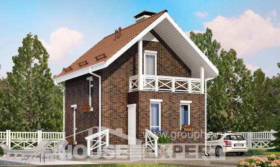 045-001-Л Проект двухэтажного дома мансардный этаж, современный дом из бризолита Калининград, House Expert