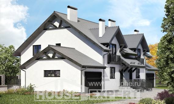 290-003-П Проект двухэтажного дома мансардой, просторный дом из пеноблока Советск, House Expert