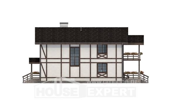 250-002-Л Проект двухэтажного дома с мансардным этажом, гараж, уютный коттедж из кирпича Гусев, House Expert