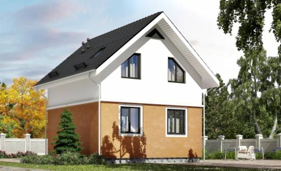 070-001-Л Проект двухэтажного дома с мансардой, недорогой домик из газобетона Гусев | Проекты домов от House Expert