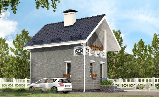 045-001-П Проект двухэтажного дома мансардный этаж, крохотный дом из блока Калининград | Проекты домов от House Expert