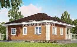 100-001-Л Проект одноэтажного дома, красивый загородный дом из арболита, Советск
