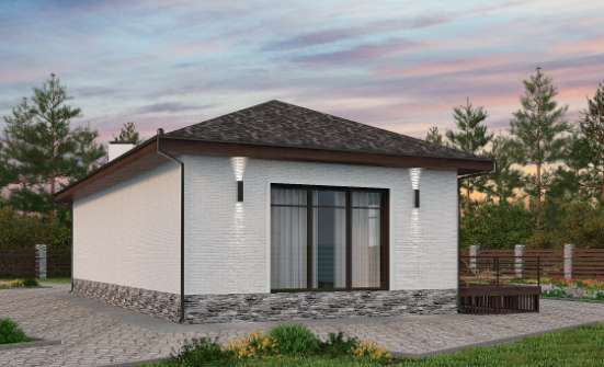 145-001-Л Проект бани из бризолита Гусев | Проекты одноэтажных домов от House Expert