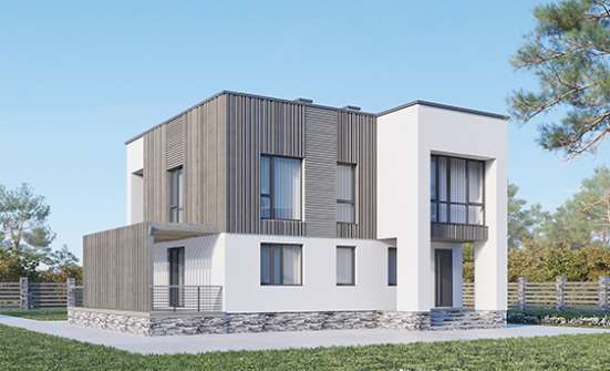 150-017-П Проект двухэтажного дома, современный коттедж из арболита Калининград | Проекты домов от House Expert