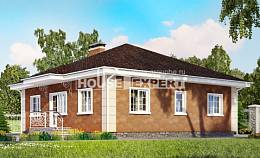 100-001-Л Проект одноэтажного дома, современный коттедж из керамзитобетонных блоков Калининград, House Expert