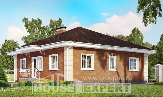 100-001-Л Проект одноэтажного дома, экономичный загородный дом из пеноблока, Советск