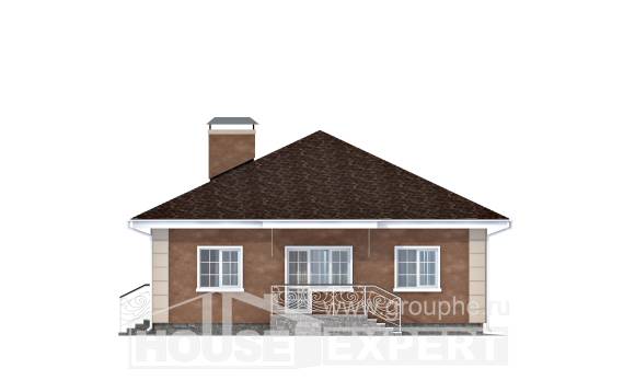 100-001-Л Проект одноэтажного дома, недорогой коттедж из теплоблока Гусев, House Expert