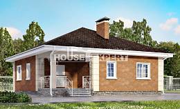 100-001-Л Проект одноэтажного дома, простой дом из пеноблока, Калининград