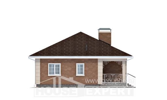 100-001-Л Проект одноэтажного дома, простой домик из теплоблока, Советск