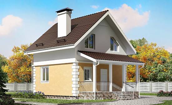 070-002-П Проект двухэтажного дома с мансардой, крохотный дом из керамзитобетонных блоков Гусев | Проекты домов от House Expert