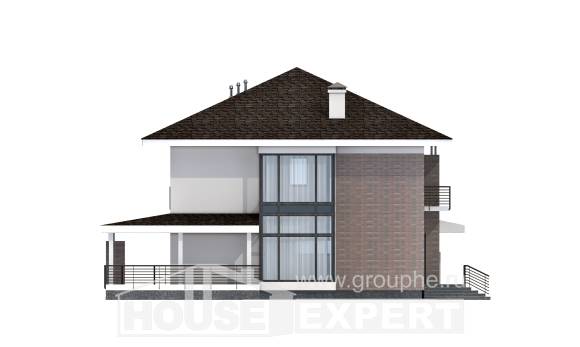 275-002-П Проект двухэтажного дома, гараж, классический коттедж из кирпича, Советск