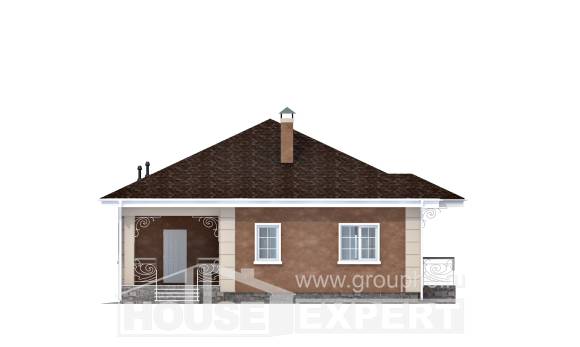 100-001-Л Проект одноэтажного дома, современный загородный дом из бризолита, Советск