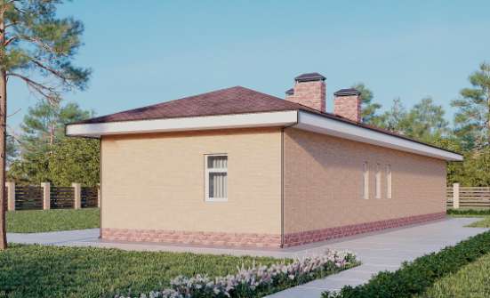 110-006-Л Проект бани из теплоблока Калининград | Проекты одноэтажных домов от House Expert