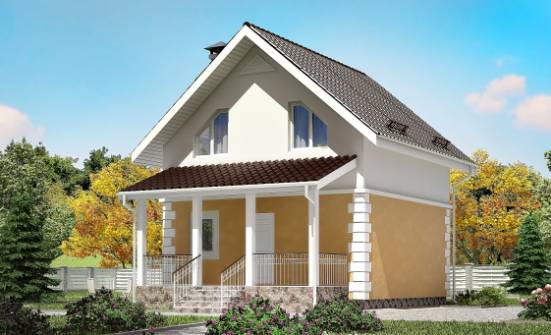 070-002-П Проект двухэтажного дома с мансардой, крохотный дом из керамзитобетонных блоков Гусев | Проекты домов от House Expert