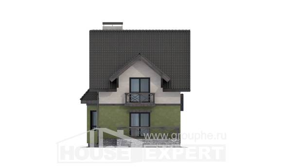120-003-П Проект двухэтажного дома с мансардным этажом, классический коттедж из газобетона Гусев, House Expert