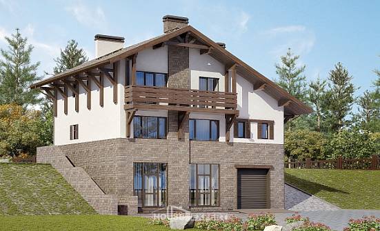 305-002-П Проект трехэтажного дома с мансардой, гараж, огромный домик из кирпича, Гусев