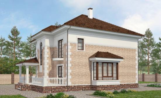 220-008-П Проект двухэтажного дома, средний загородный дом из кирпича, Гусев