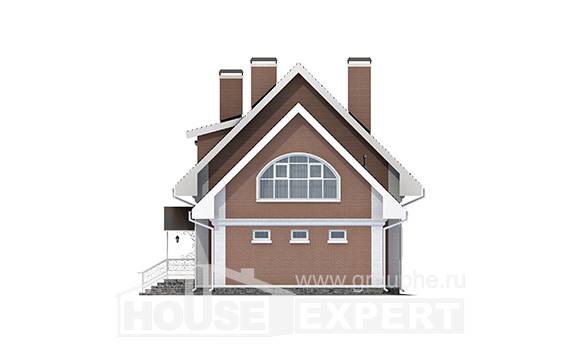 185-003-П Проект двухэтажного дома с мансардным этажом и гаражом, современный дом из поризованных блоков, Калининград