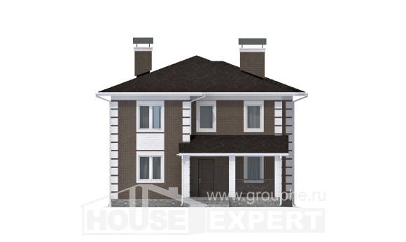 185-002-П Проект двухэтажного дома, компактный домик из керамзитобетонных блоков Калининград, House Expert