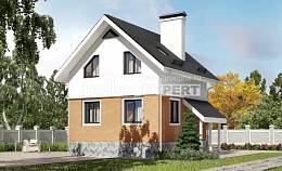 100-005-Л Проект трехэтажного дома с мансардным этажом, современный загородный дом из пеноблока Советск, House Expert