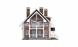 185-003-П Проект двухэтажного дома с мансардой и гаражом, уютный домик из поризованных блоков Гусев, House Expert