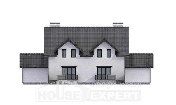 290-003-П Проект двухэтажного дома мансардой, красивый домик из газобетона Гусев, House Expert