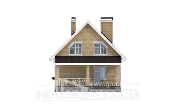 130-004-П Проект двухэтажного дома с мансардным этажом, современный домик из газосиликатных блоков Калининград, House Expert