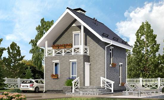 045-001-П Проект двухэтажного дома мансардный этаж, крохотный дом из блока Калининград | Проекты домов от House Expert
