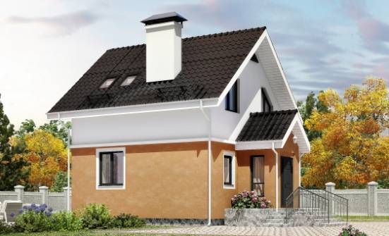 070-001-Л Проект двухэтажного дома с мансардой, недорогой домик из газобетона Гусев | Проекты домов от House Expert