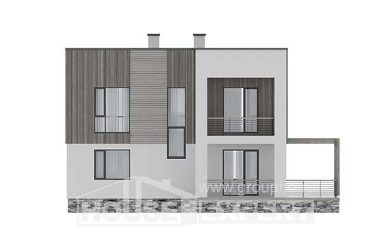150-017-П Проект двухэтажного дома, скромный домик из газосиликатных блоков Калининград, House Expert