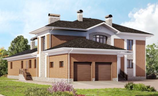 520-002-Л Проект трехэтажного дома и гаражом, уютный загородный дом из поризованных блоков, Гусев
