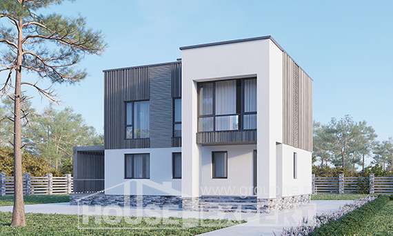 150-017-П Проект двухэтажного дома, бюджетный загородный дом из блока Калининград, House Expert