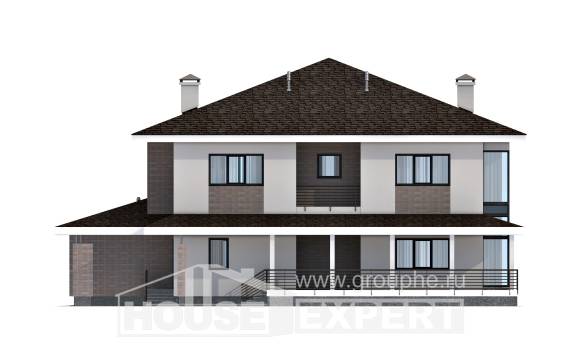 275-002-П Проект двухэтажного дома, гараж, большой коттедж из кирпича, Советск