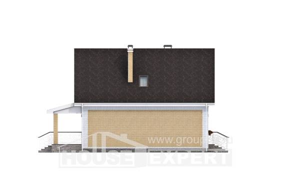 130-004-П Проект двухэтажного дома мансардный этаж, компактный загородный дом из керамзитобетонных блоков, Советск